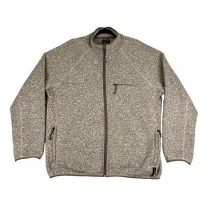 J.Crew Nordic Retro Polartec Jacket Men's XL Heather Gray Full Zip‎ *Read